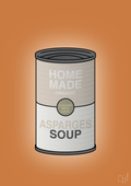 plakat: dåse med asparges soup - rumba orange-Dåser-A1two3