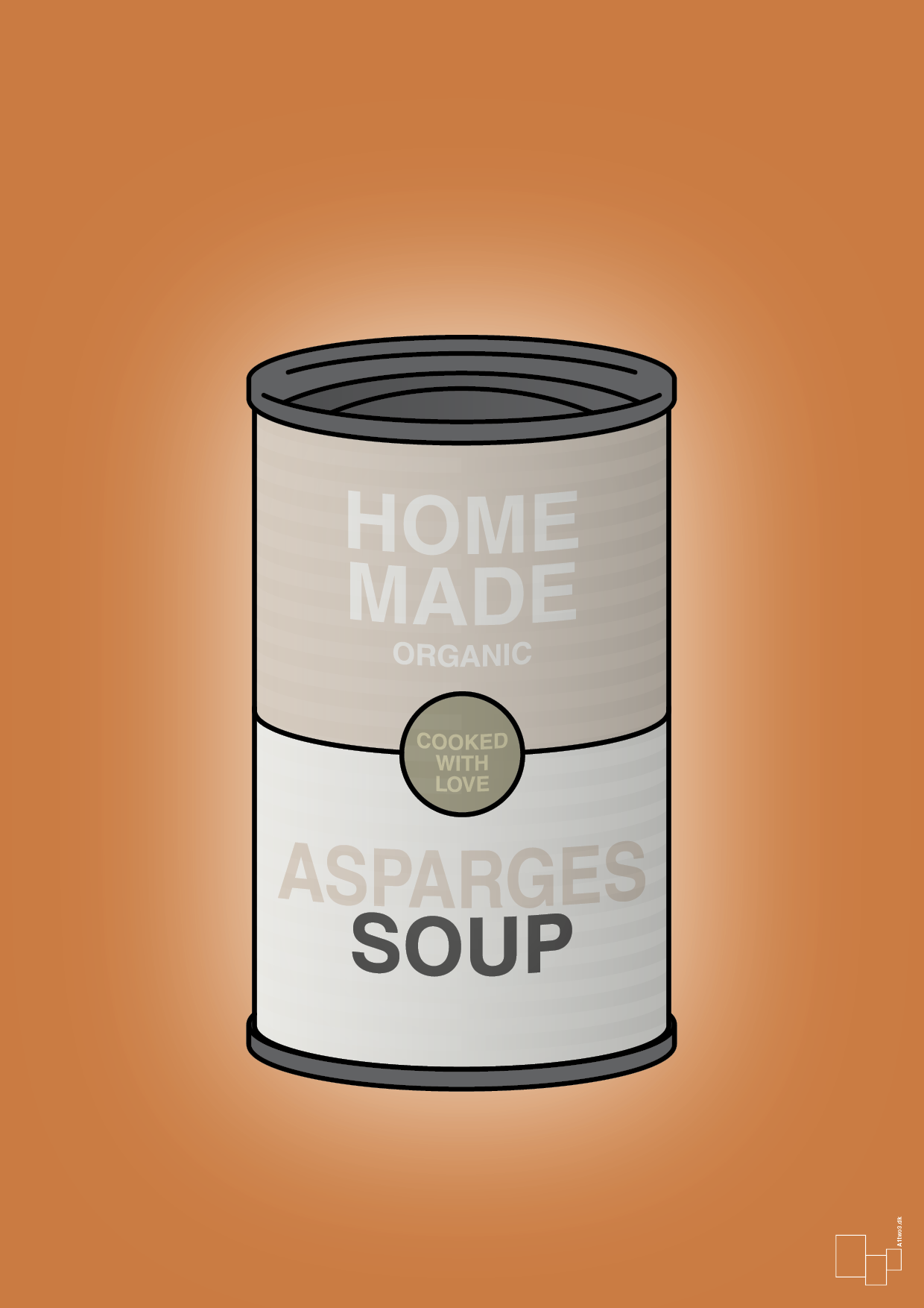 plakat: dåse med asparges soup - rumba orange-Dåser-A1two3