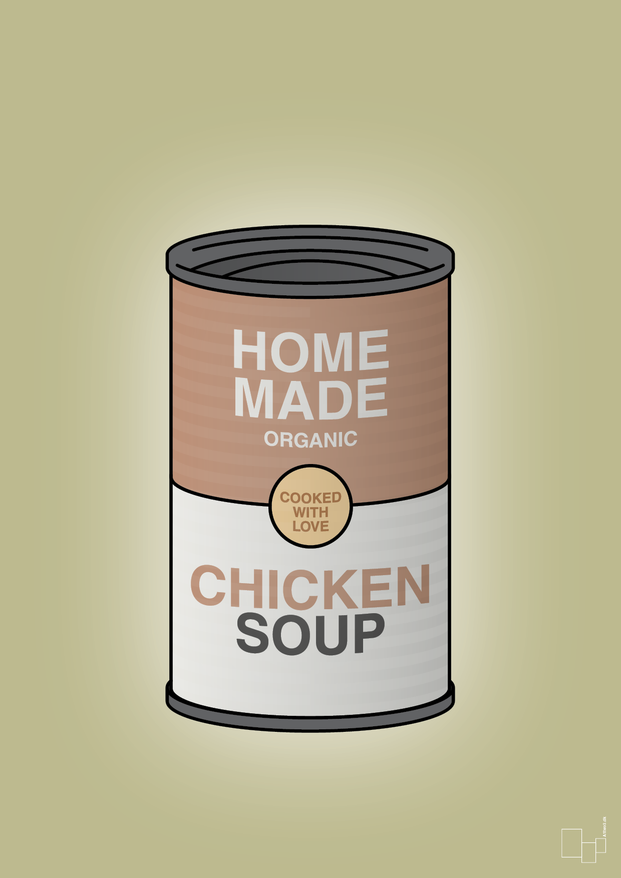 plakat: dåse med chicken soup - back to nature-Dåser-A1two3