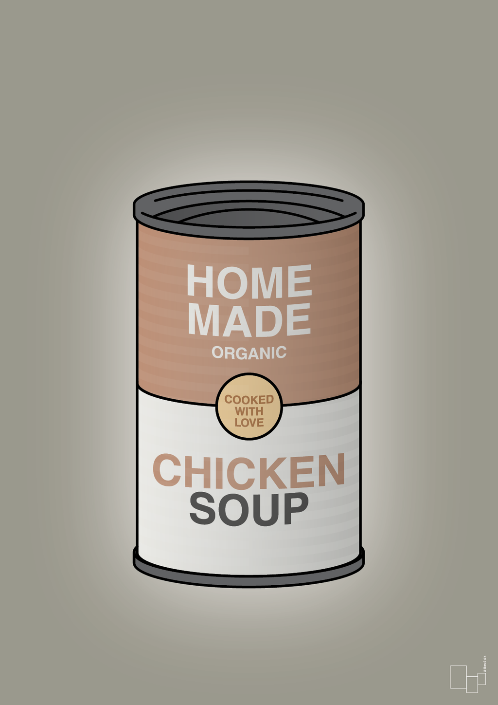 plakat: dåse med chicken soup - battleship gray-Dåser-A1two3