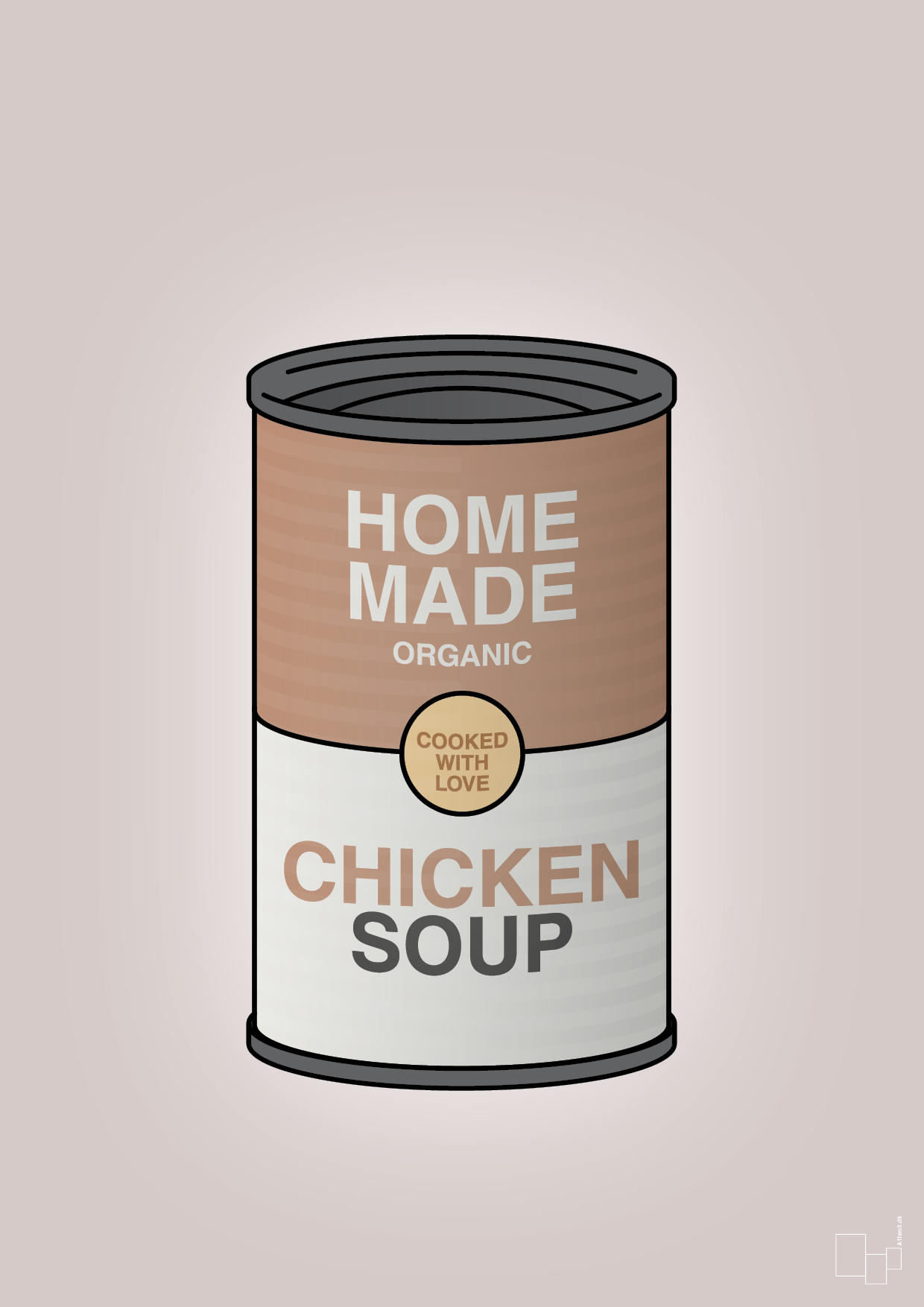 plakat: dåse med chicken soup - broken beige-Dåser-A1two3