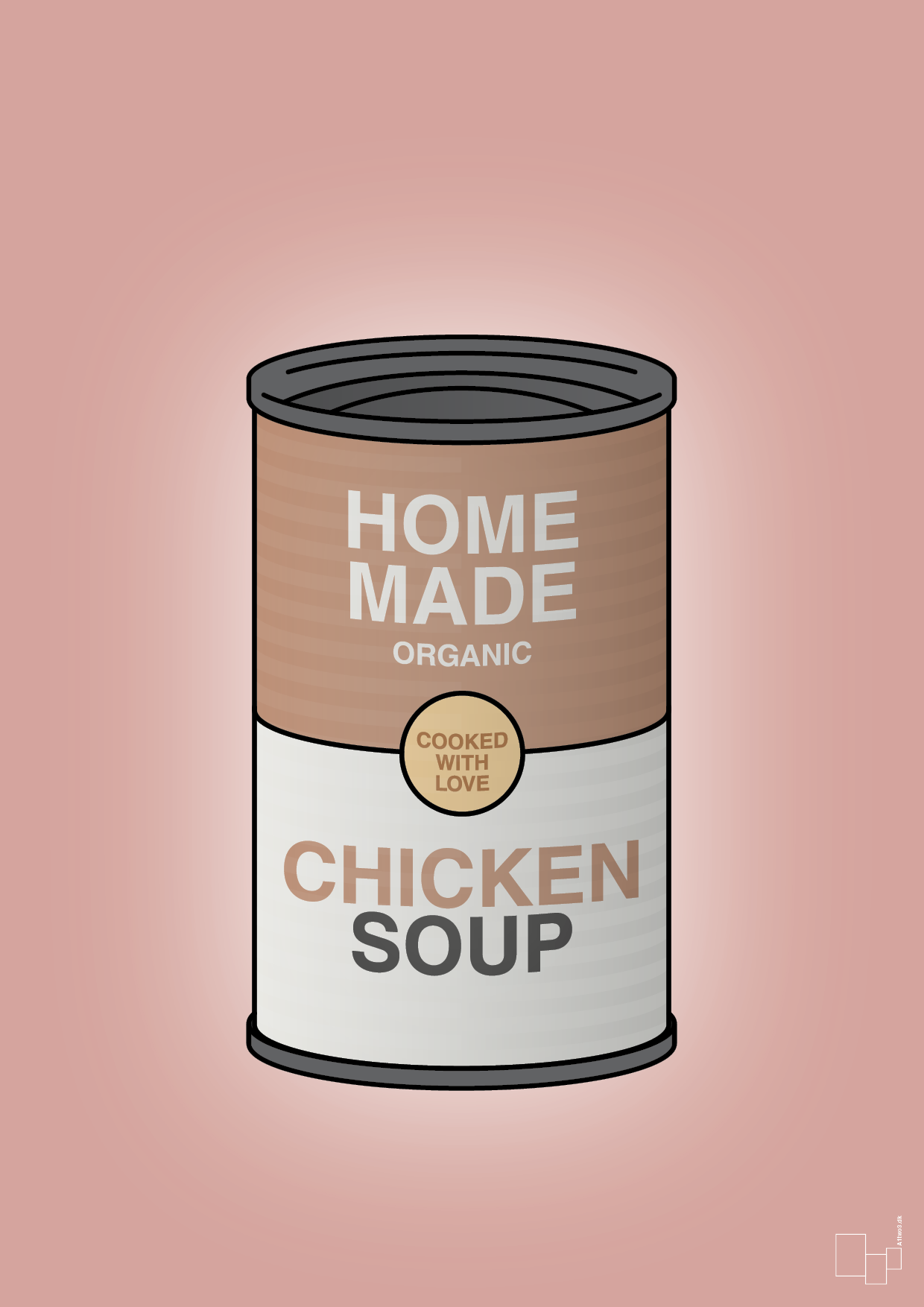 plakat: dåse med chicken soup - bubble shell-Dåser-A1two3