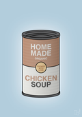 plakat: dåse med chicken soup - heavenly blue-Dåser-A1two3