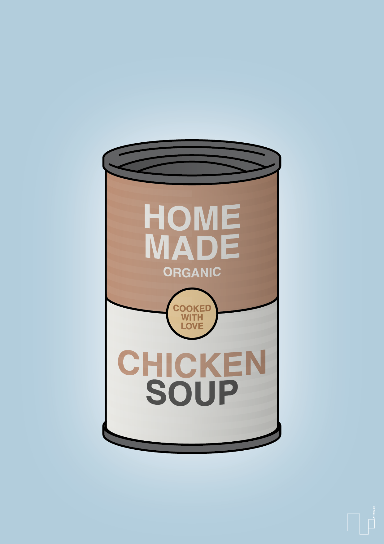 plakat: dåse med chicken soup - heavenly blue-Dåser-A1two3