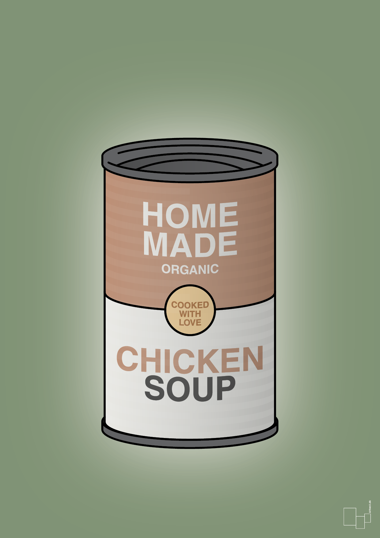 plakat: dåse med chicken soup - jade-Dåser-A1two3