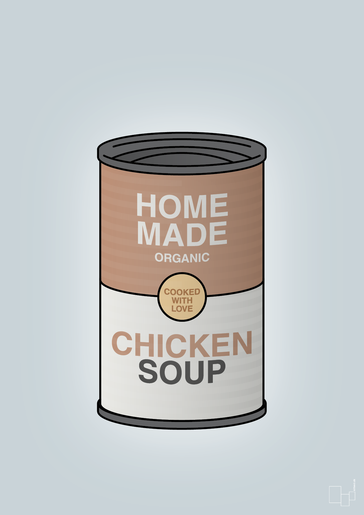plakat: dåse med chicken soup - light drizzle-Dåser-A1two3