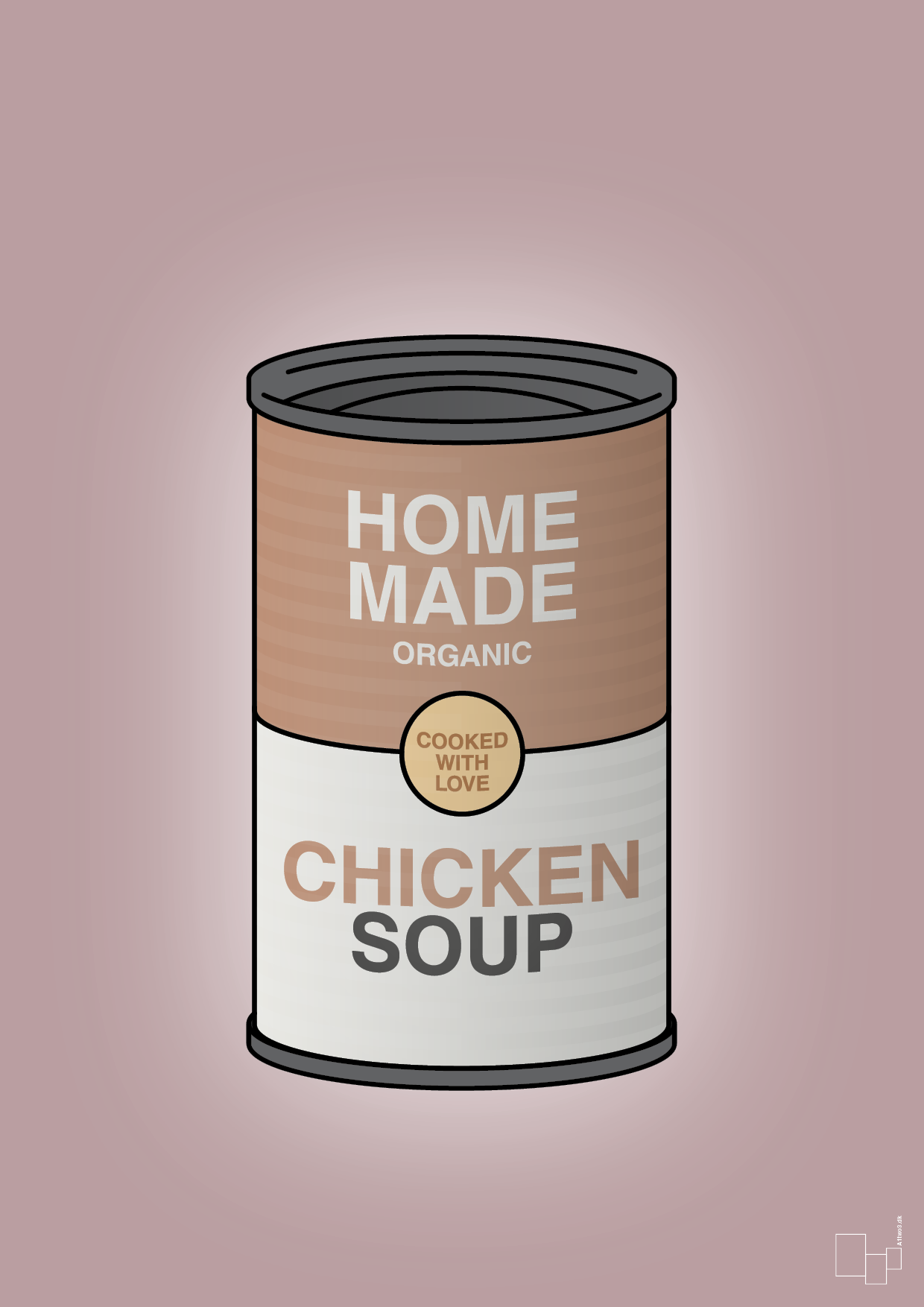 plakat: dåse med chicken soup - light rose-Dåser-A1two3