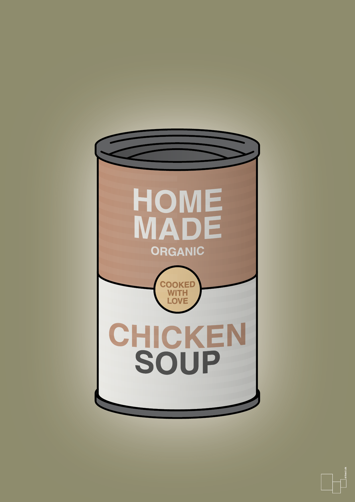 plakat: dåse med chicken soup - misty forrest-Dåser-A1two3
