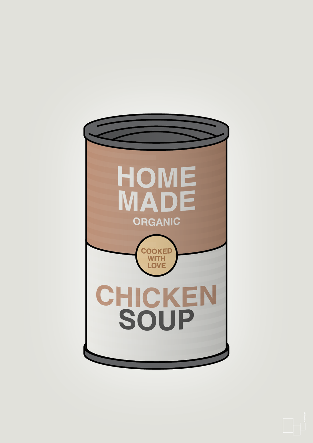 plakat: dåse med chicken soup - painters white-Dåser-A1two3