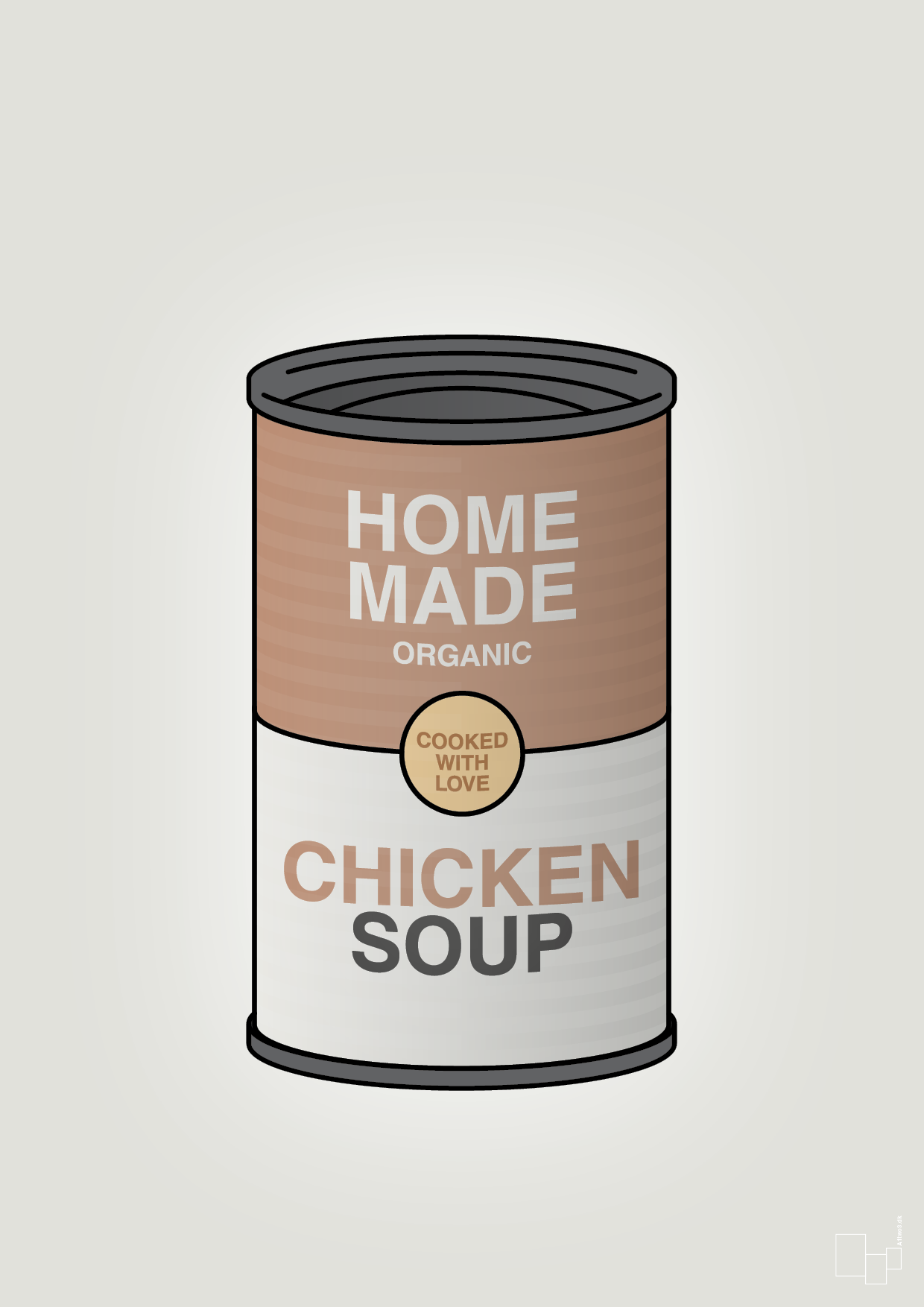plakat: dåse med chicken soup - painters white-Dåser-A1two3
