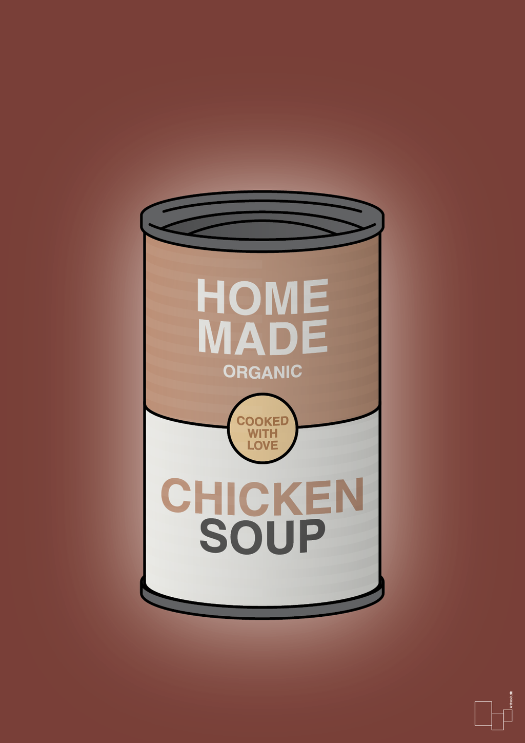 plakat: dåse med chicken soup - red pepper-Dåser-A1two3