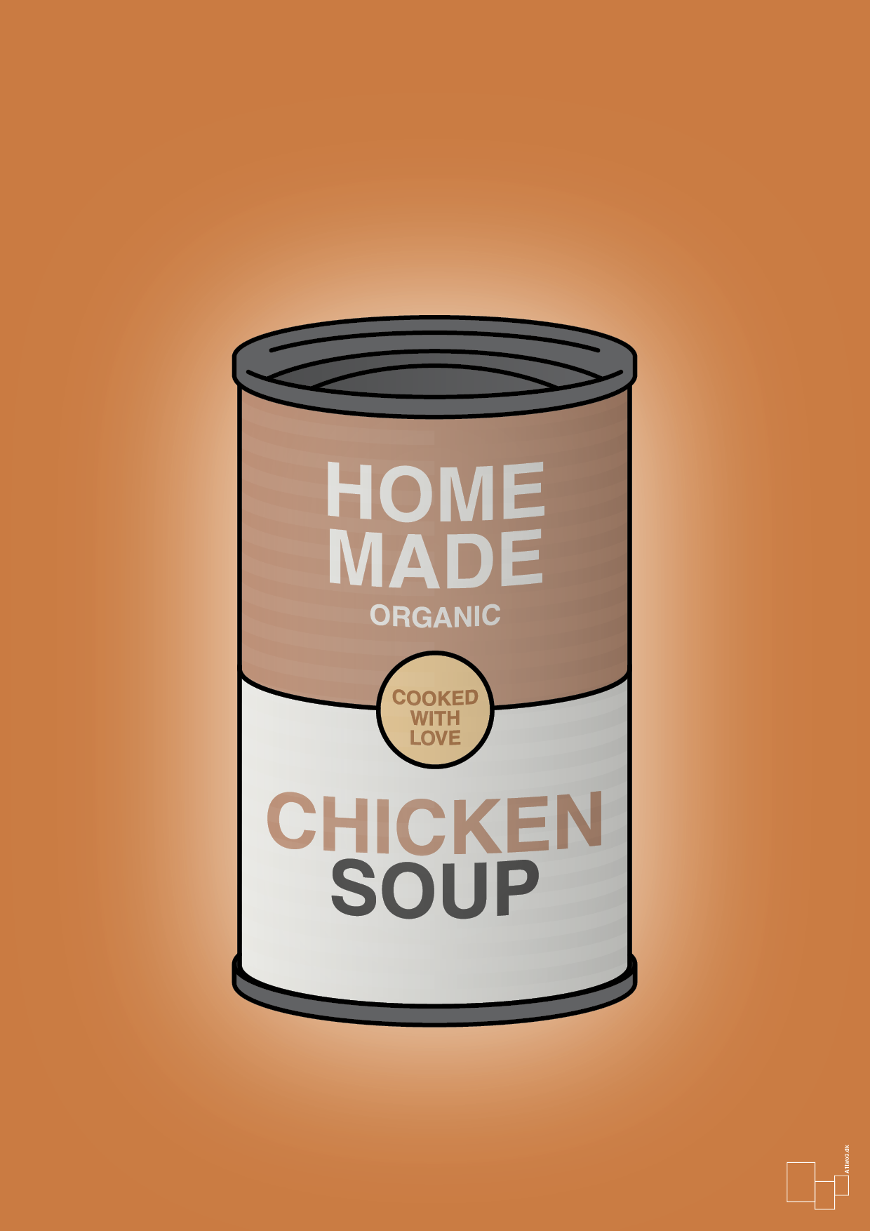 plakat: dåse med chicken soup - rumba orange-Dåser-A1two3