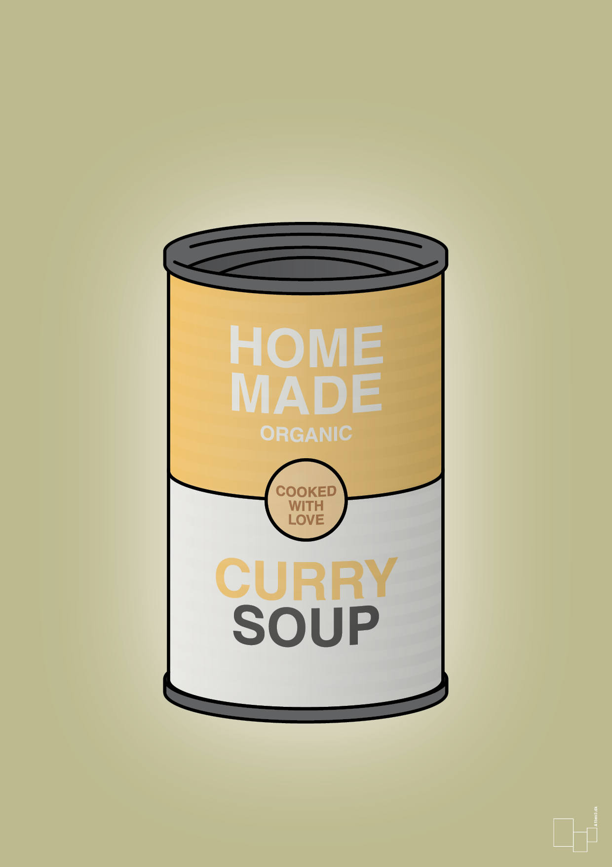 plakat: dåse med curry soup - back to nature-Dåser-A1two3