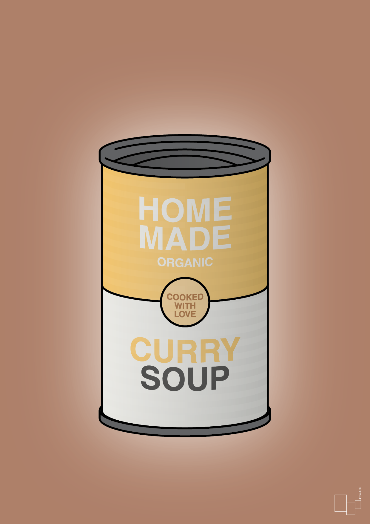 plakat: dåse med curry soup - cider spice-Dåser-A1two3