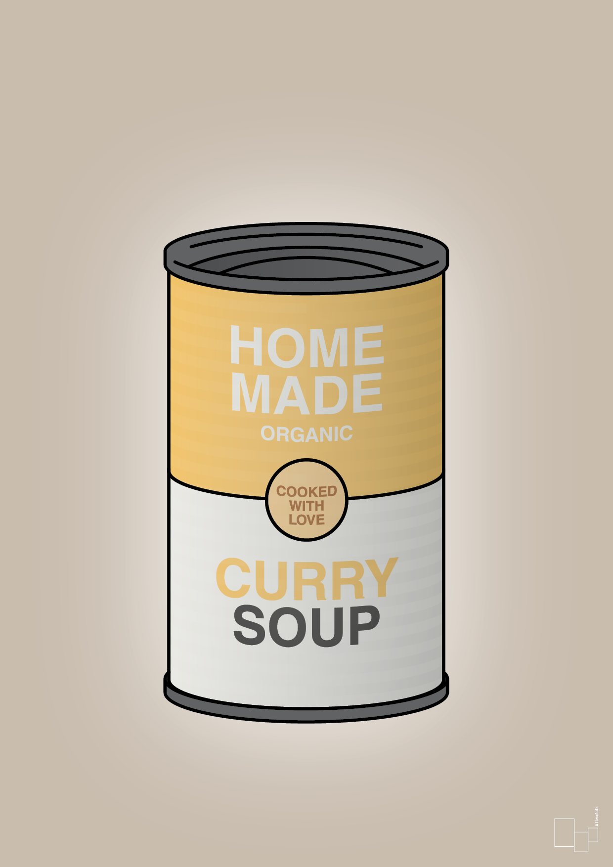 plakat: dåse med curry soup - creamy mushroom-Dåser-A1two3