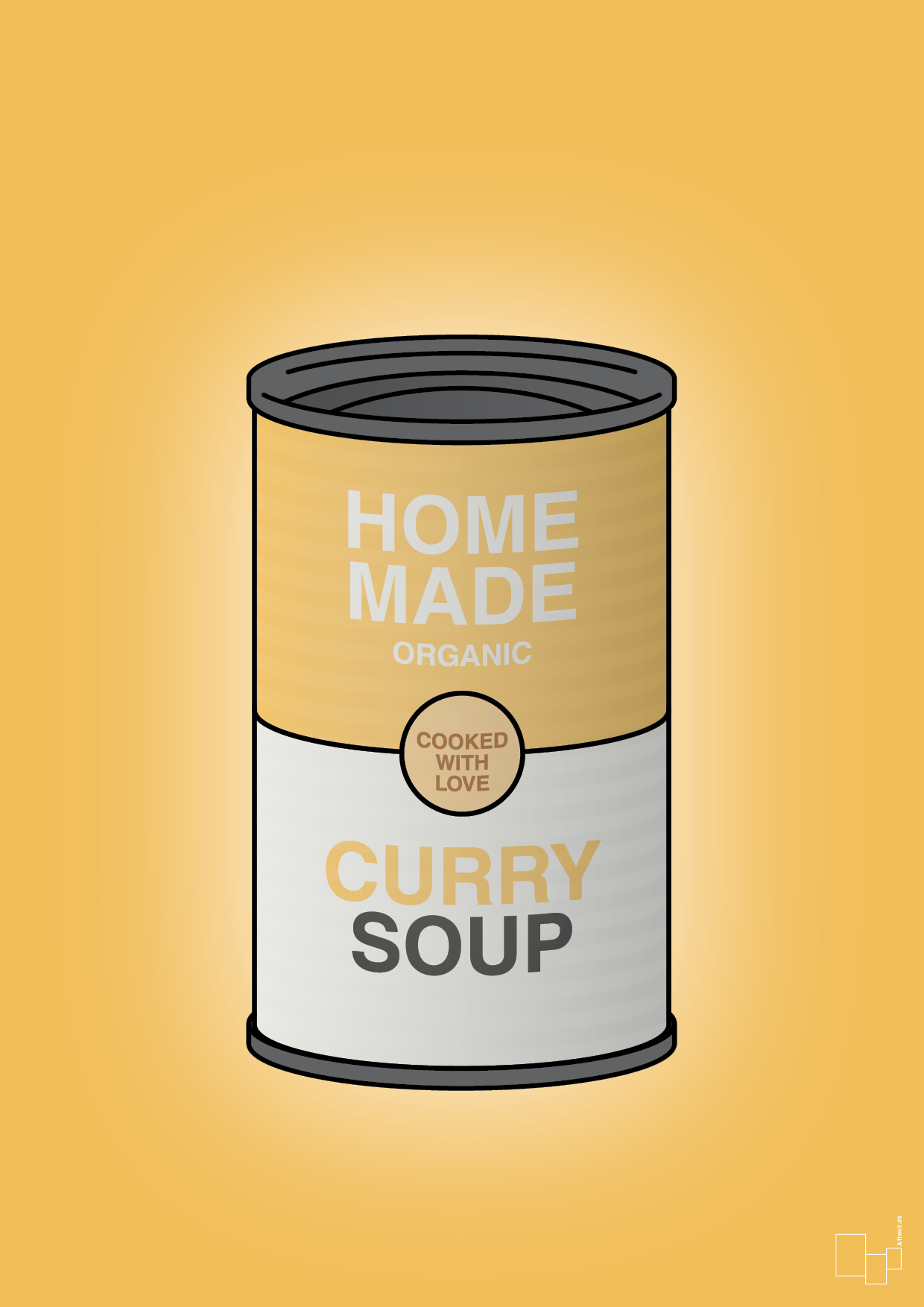 plakat: dåse med curry soup - honeycomb-Dåser-A1two3