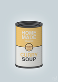 plakat: dåse med curry soup - light drizzle-Dåser-A1two3