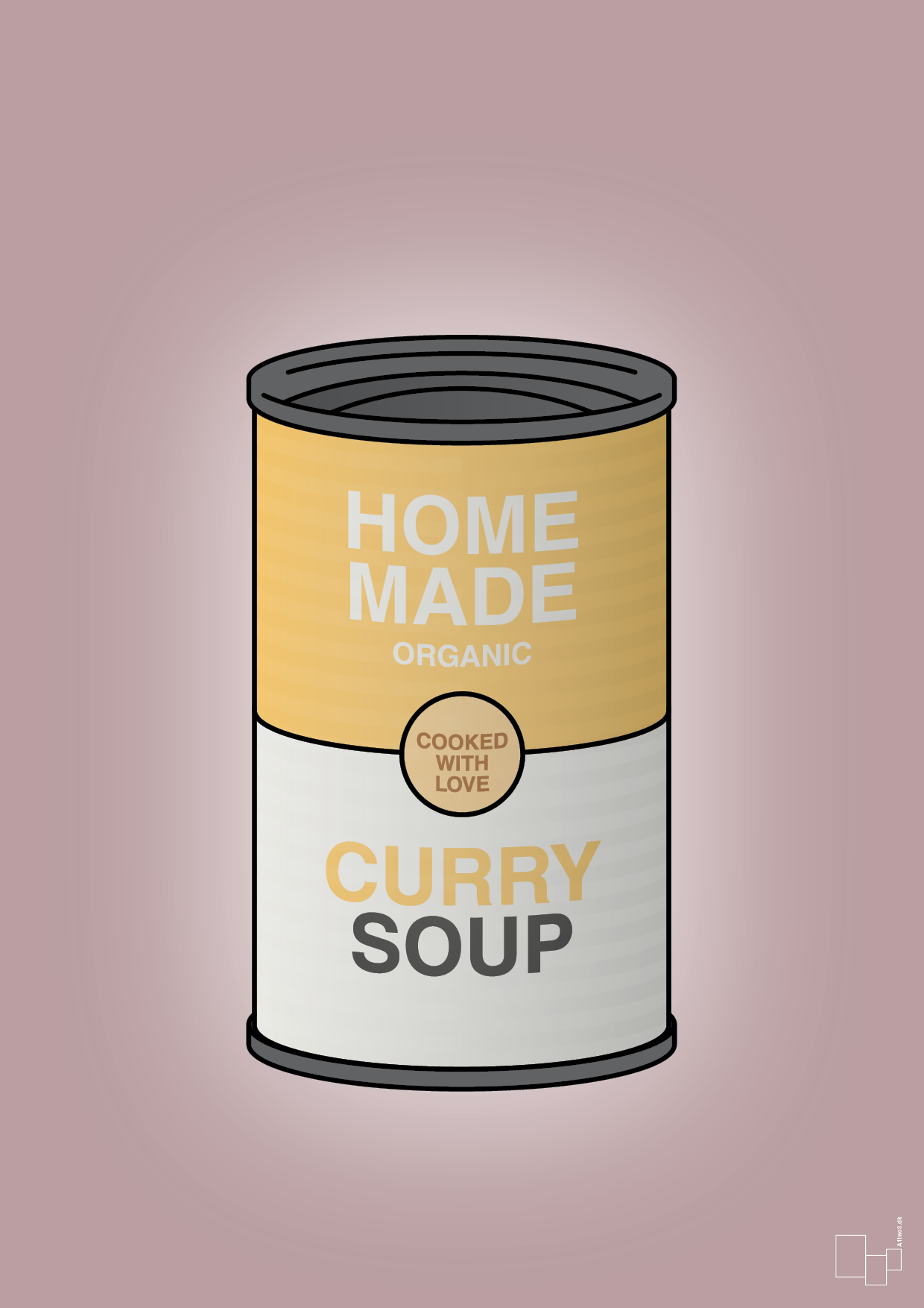 plakat: dåse med curry soup - light rose-Dåser-A1two3