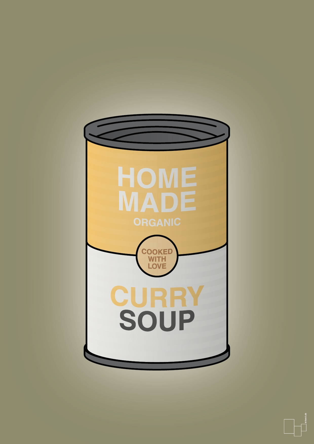 plakat: dåse med curry soup - misty forrest-Dåser-A1two3