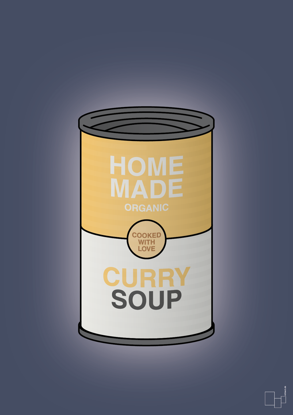 Dåse med curry soup - petrol-Dåser-A1two3