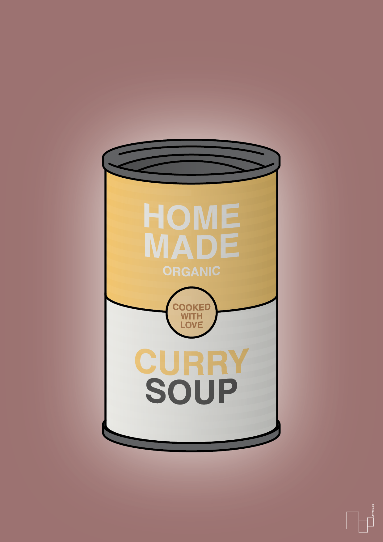 plakat: dåse med curry soup - plum-Dåser-A1two3