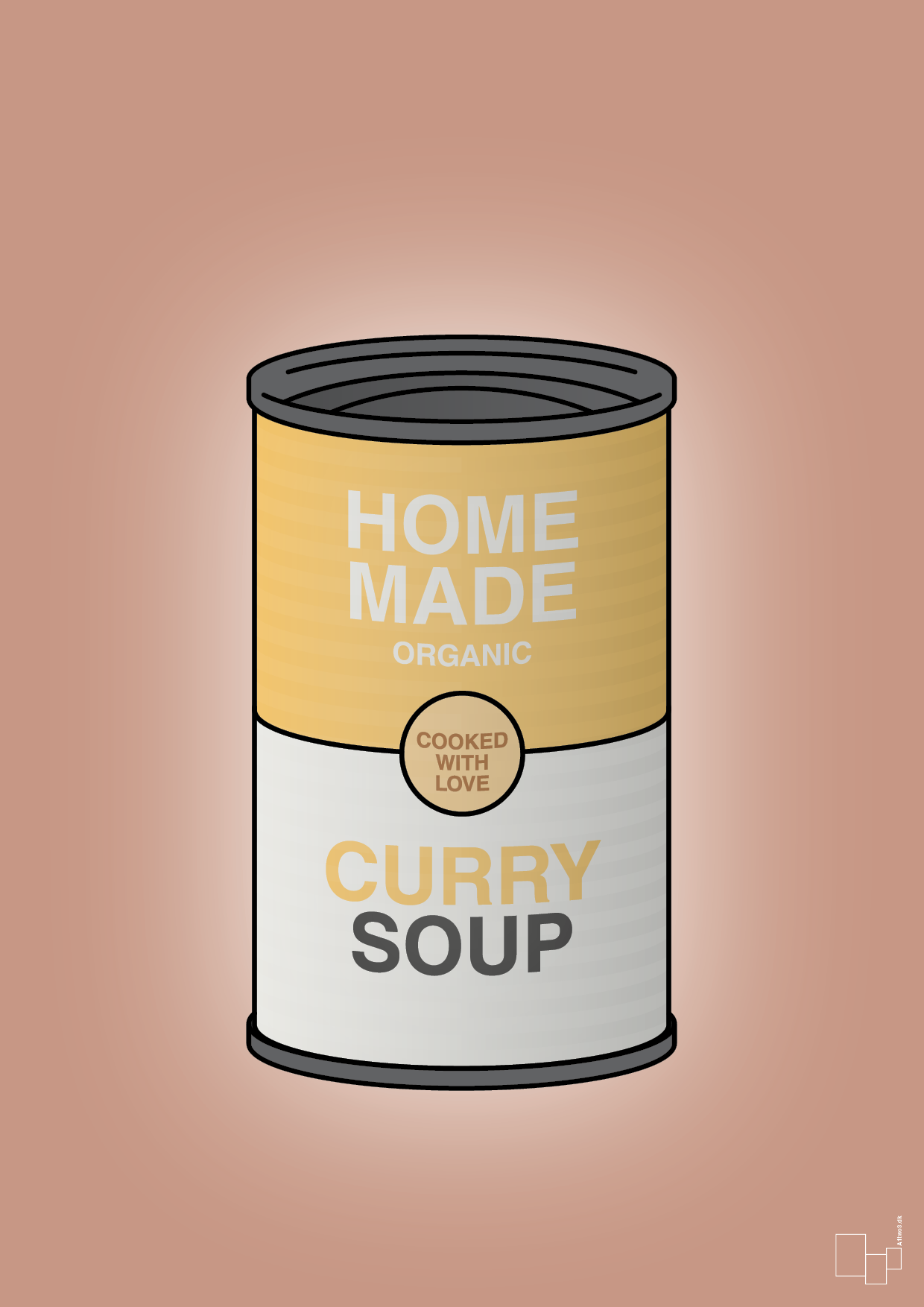 plakat: dåse med curry soup - powder-Dåser-A1two3