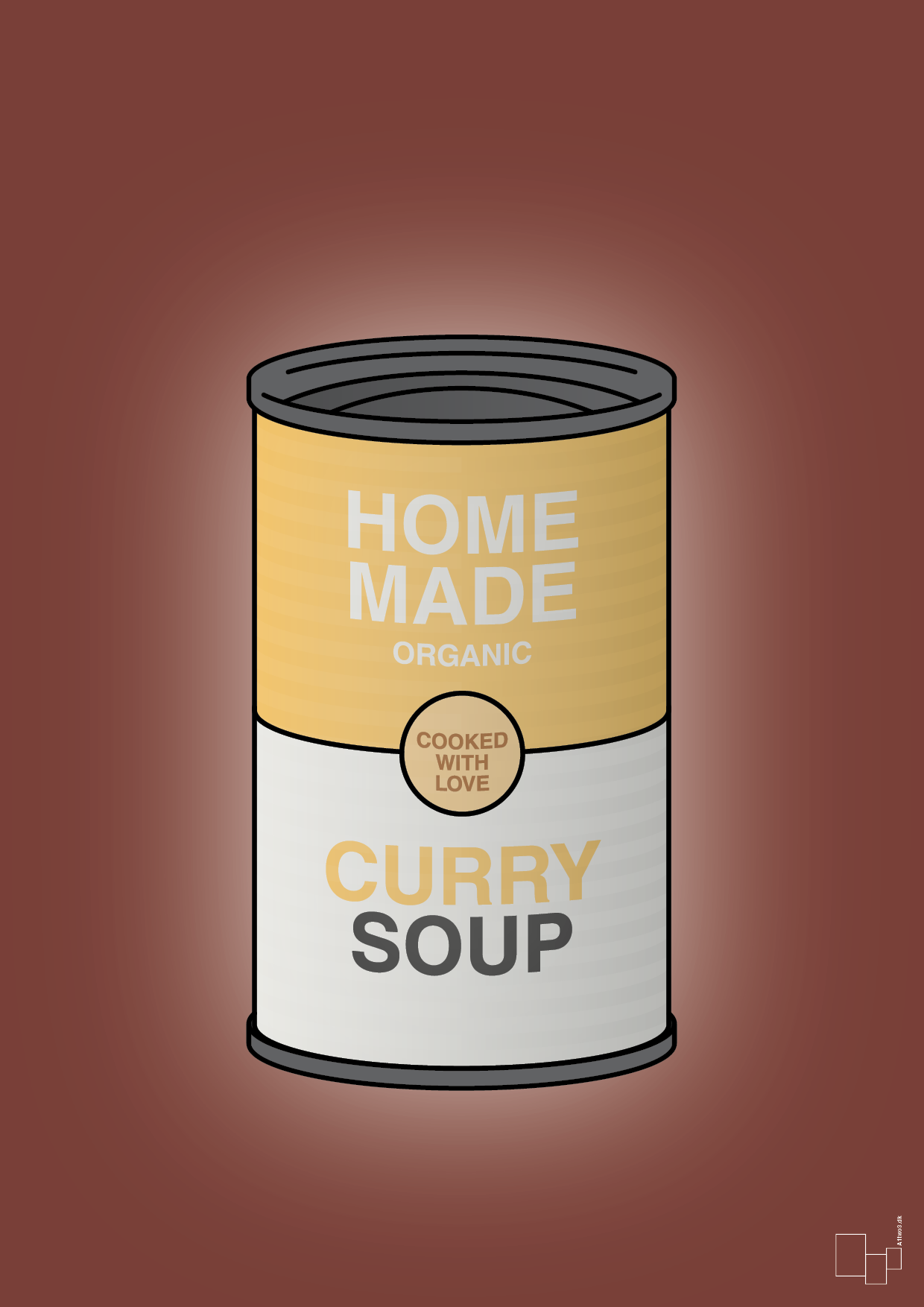 plakat: dåse med curry soup - red pepper-Dåser-A1two3