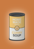 plakat: dåse med curry soup - rumba orange-Dåser-A1two3