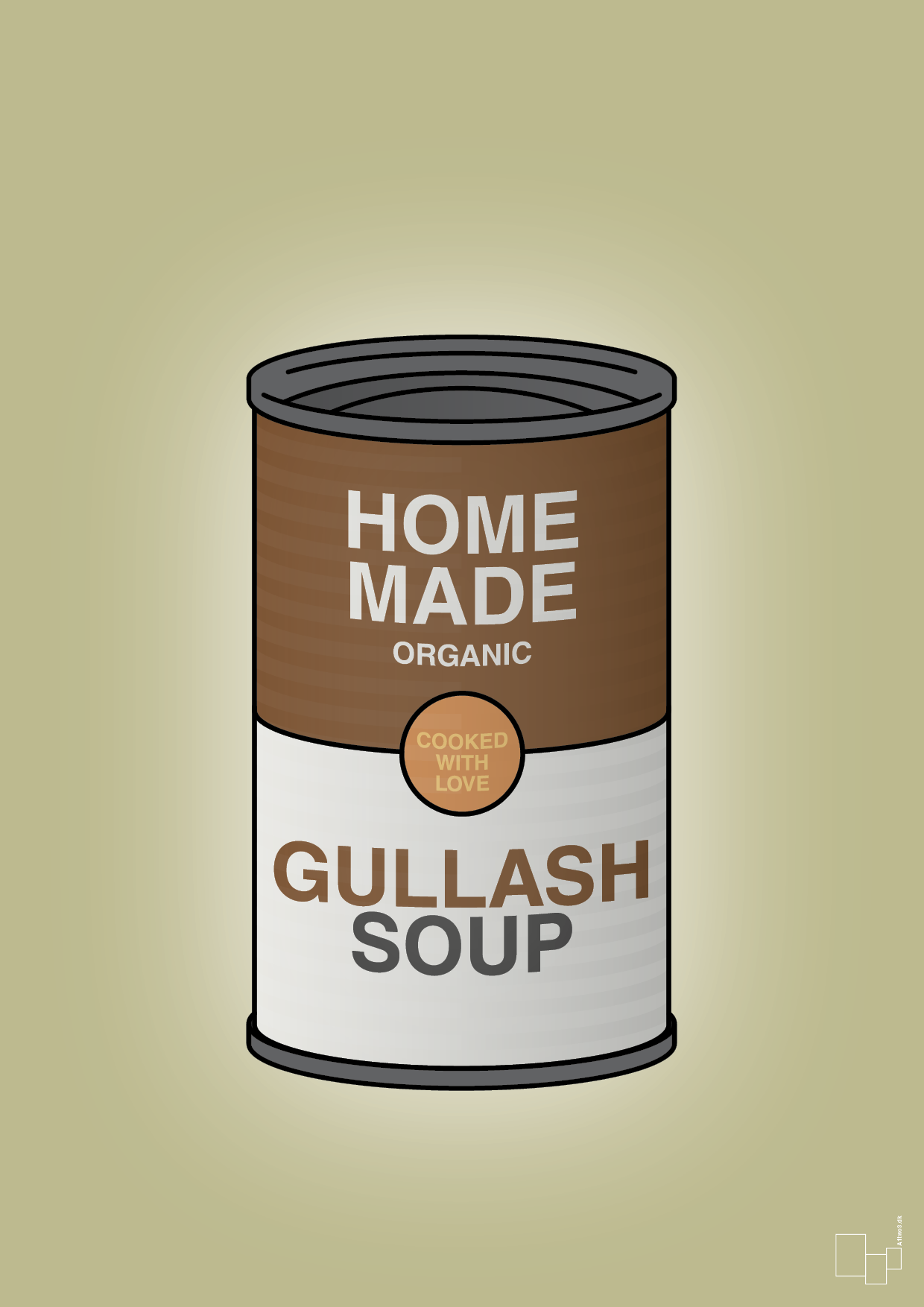 plakat: dåse med gullash soup - back to nature-Dåser-A1two3
