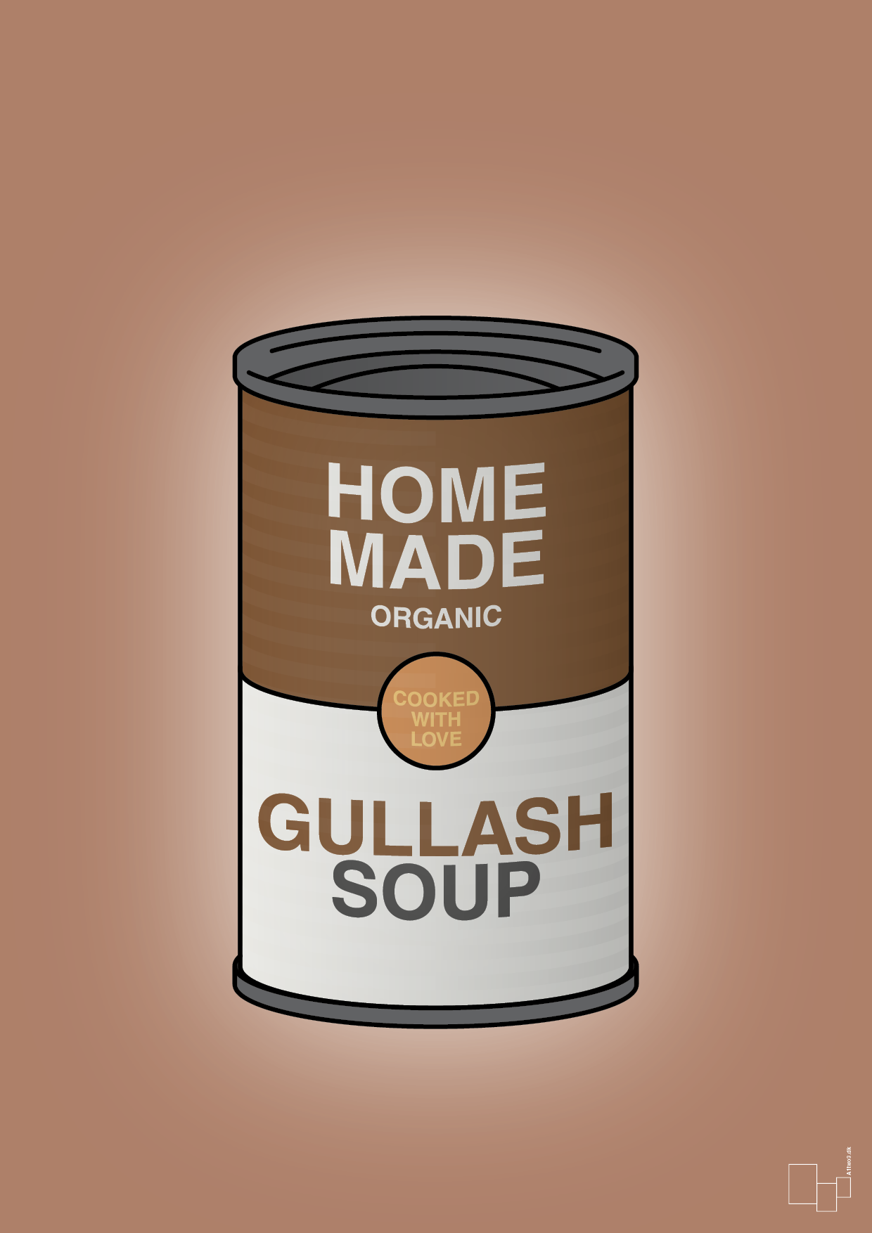 plakat: dåse med gullash soup - cider spice-Dåser-A1two3