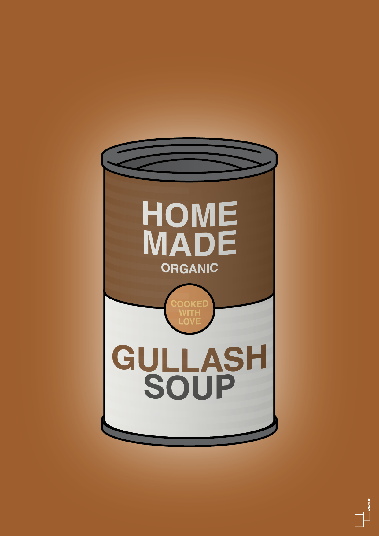 plakat: dåse med gullash soup - cognac-Dåser-A1two3