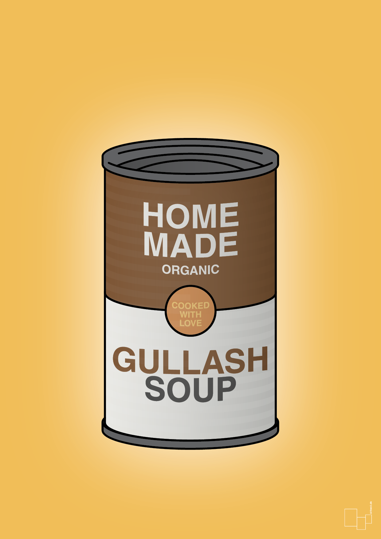 plakat: dåse med gullash soup - honeycomb-Dåser-A1two3