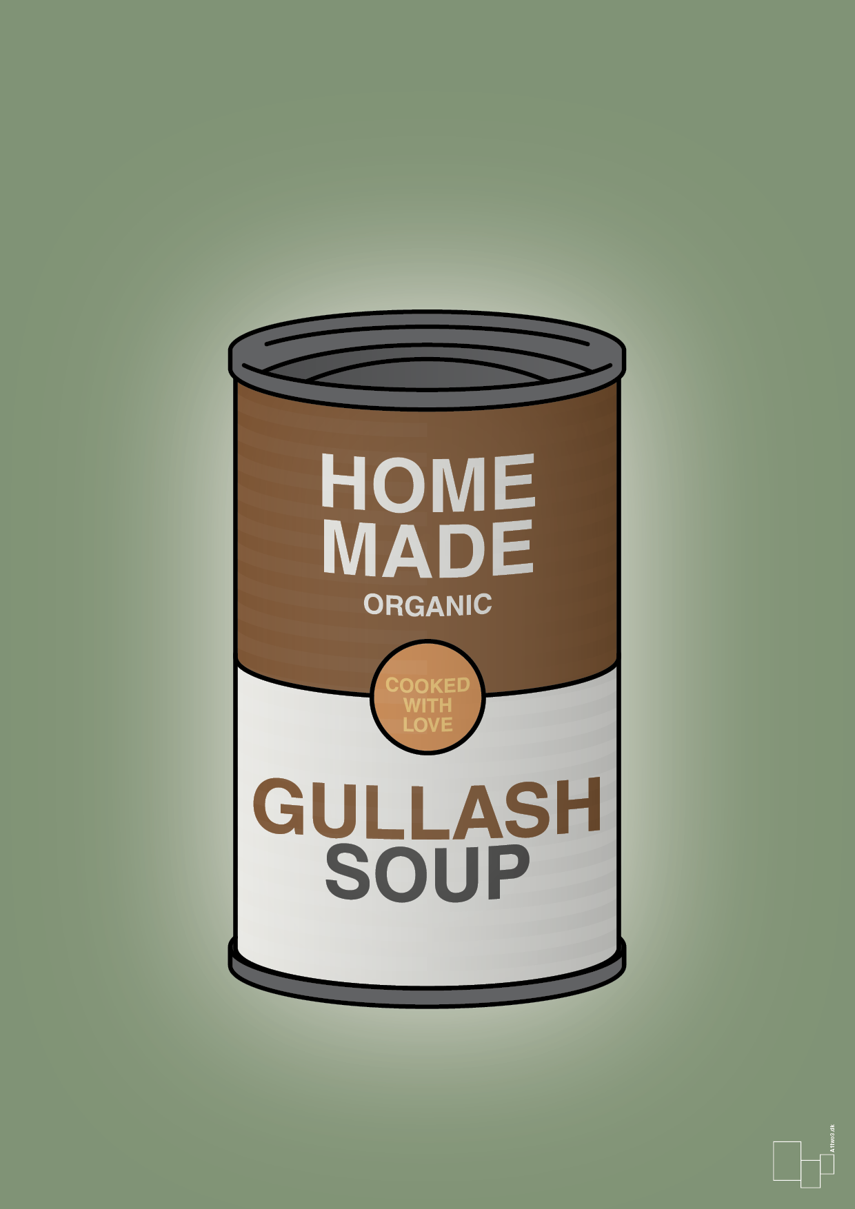 plakat: dåse med gullash soup - jade-Dåser-A1two3