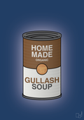 plakat: dåse med gullash soup - lapis blue-Dåser-A1two3