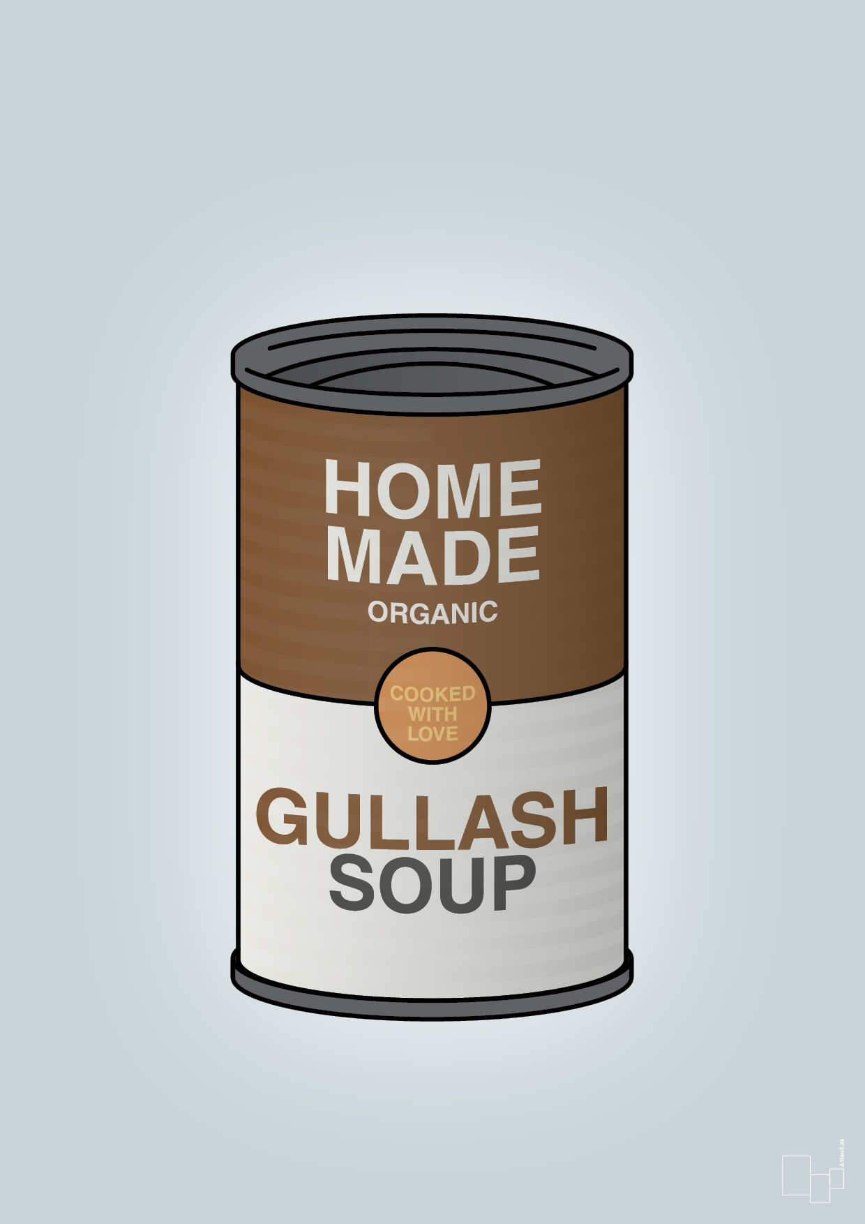 plakat: dåse med gullash soup - light drizzle-Dåser-A1two3