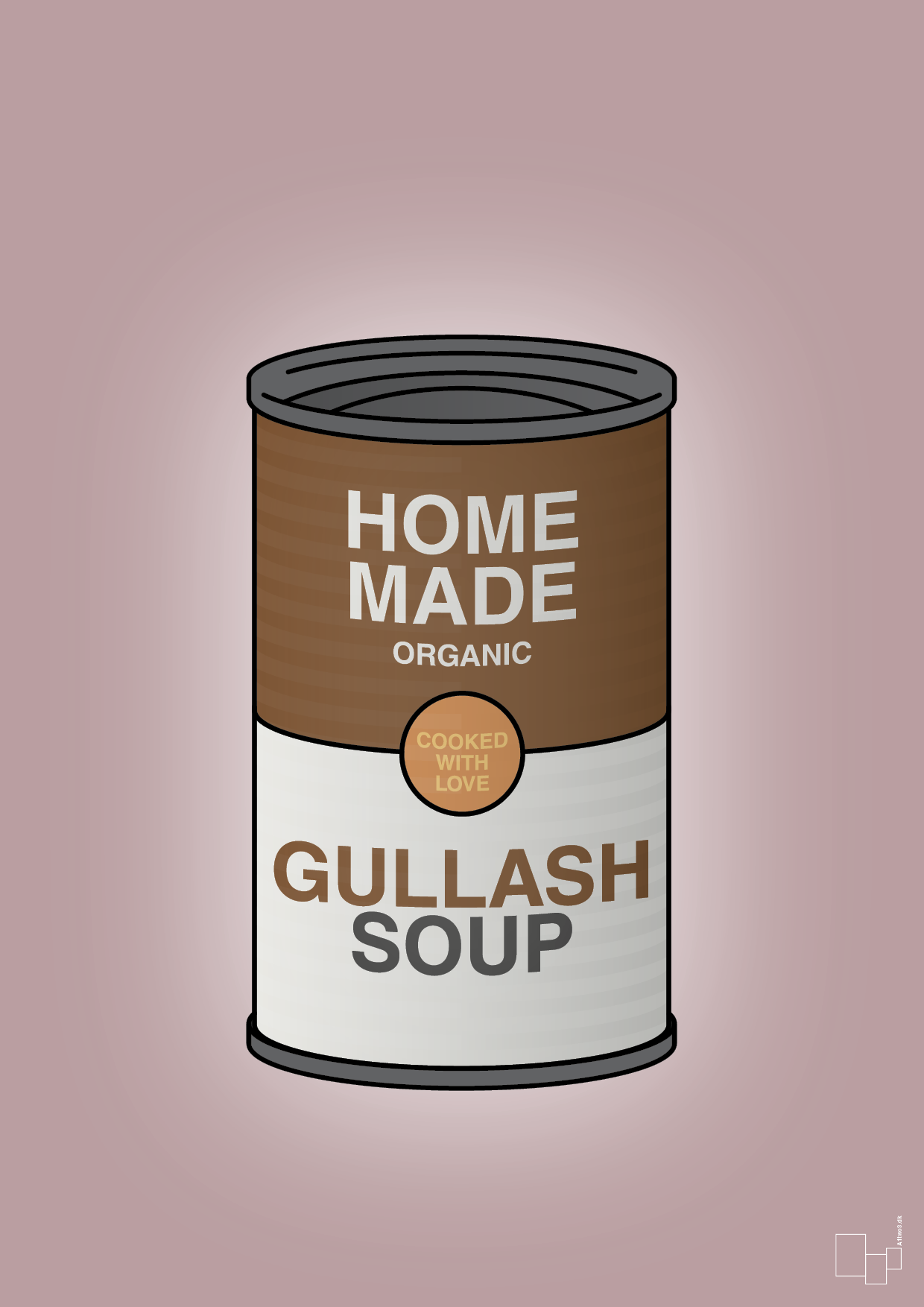 plakat: dåse med gullash soup - light rose-Dåser-A1two3