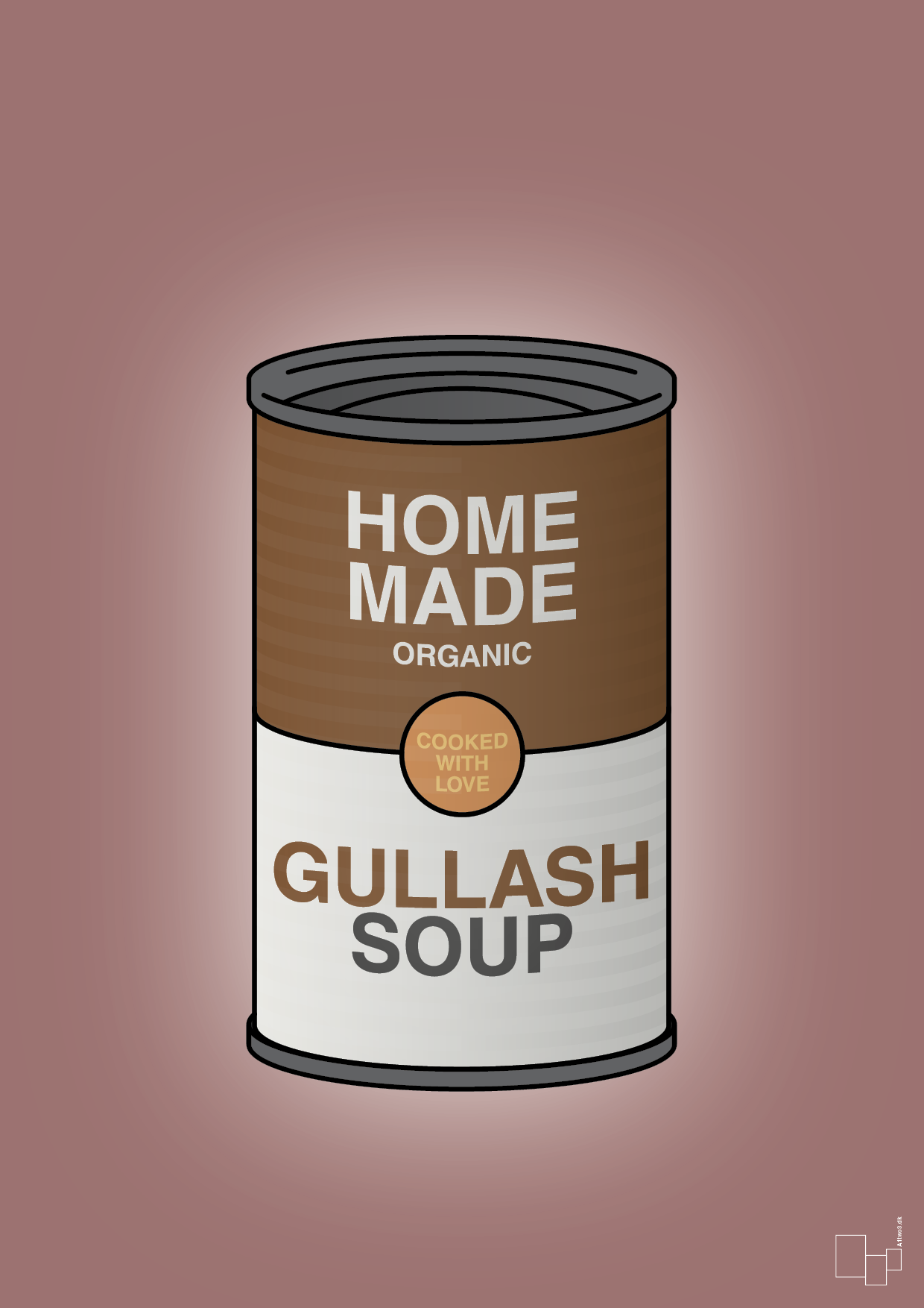 plakat: dåse med gullash soup - plum-Dåser-A1two3