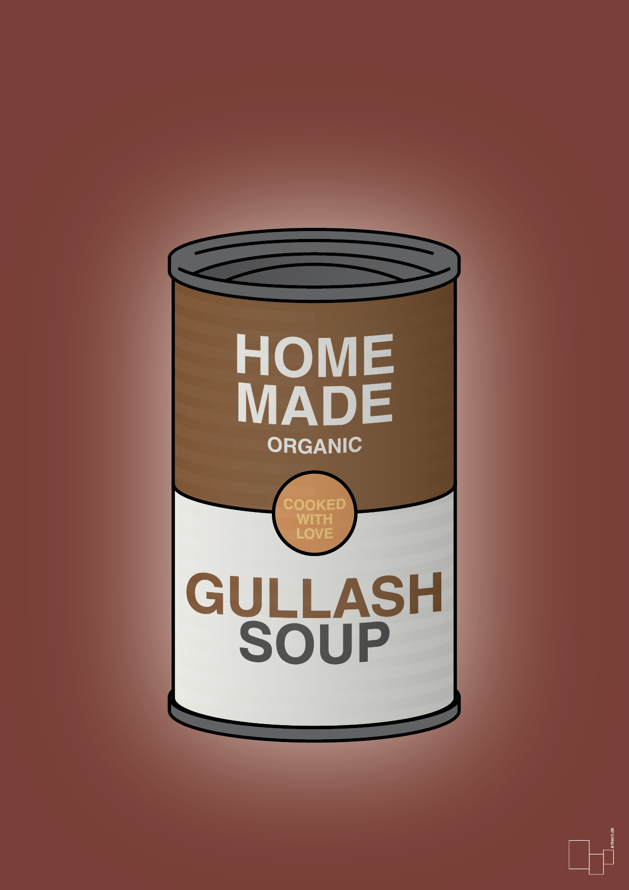 plakat: dåse med gullash soup - red pepper-Dåser-A1two3