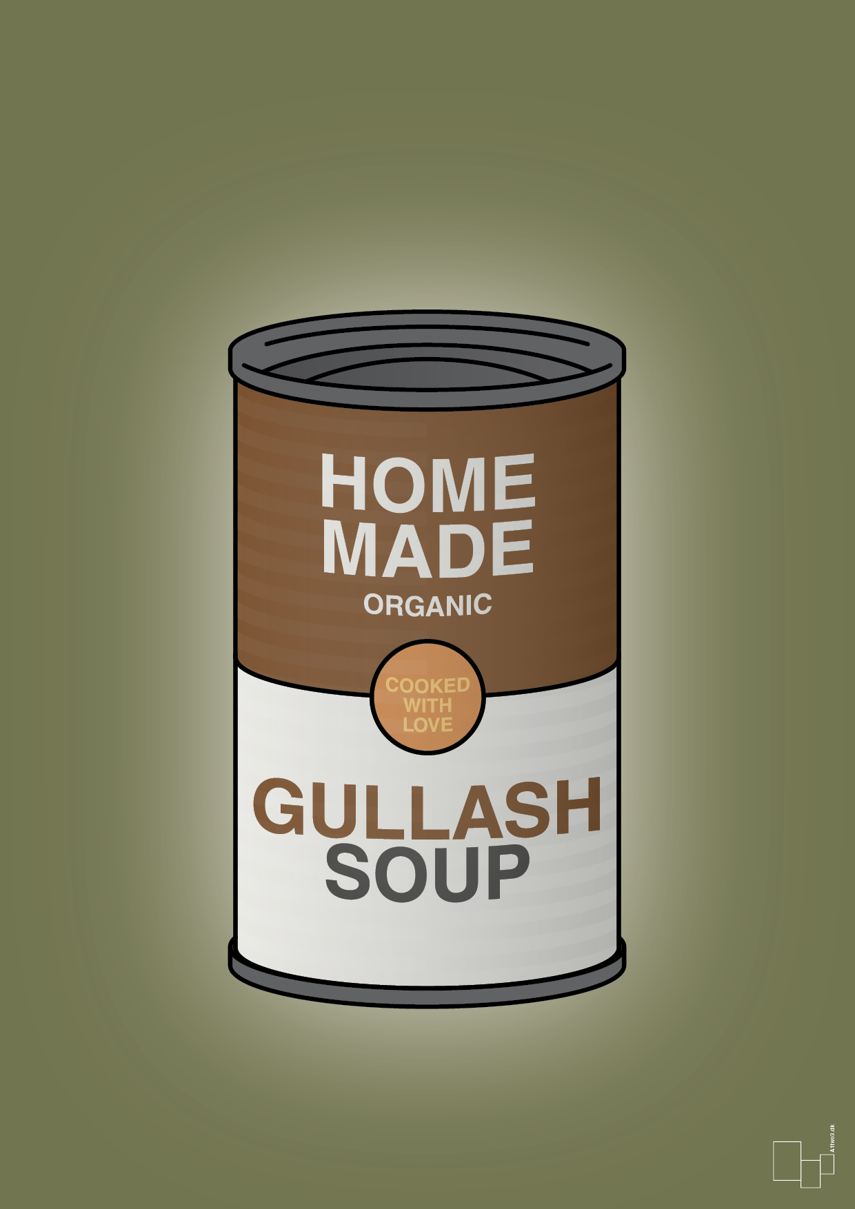 plakat: dåse med gullash soup - secret meadow-Dåser-A1two3