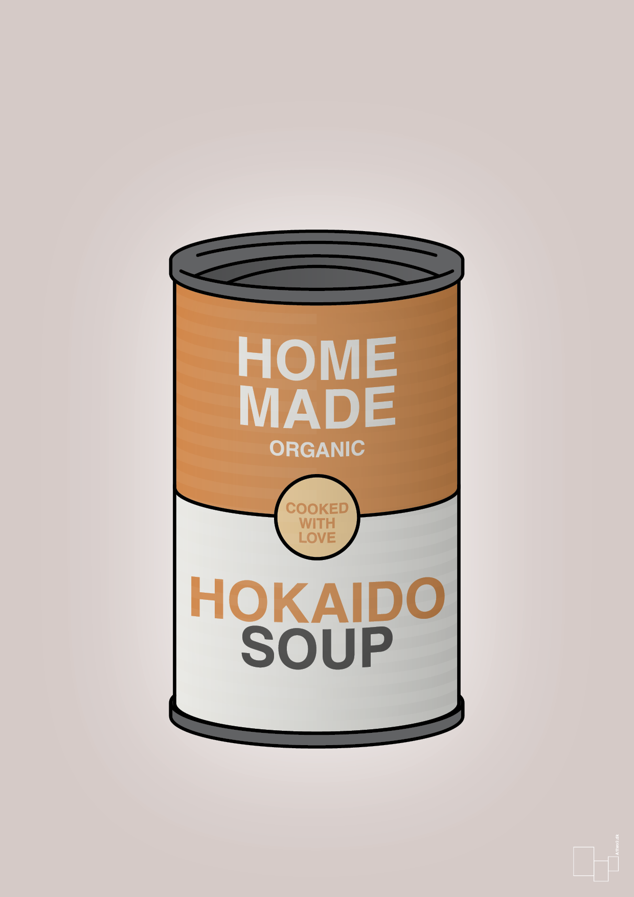 plakat: dåse med hokaido soup - broken beige-Dåser-A1two3