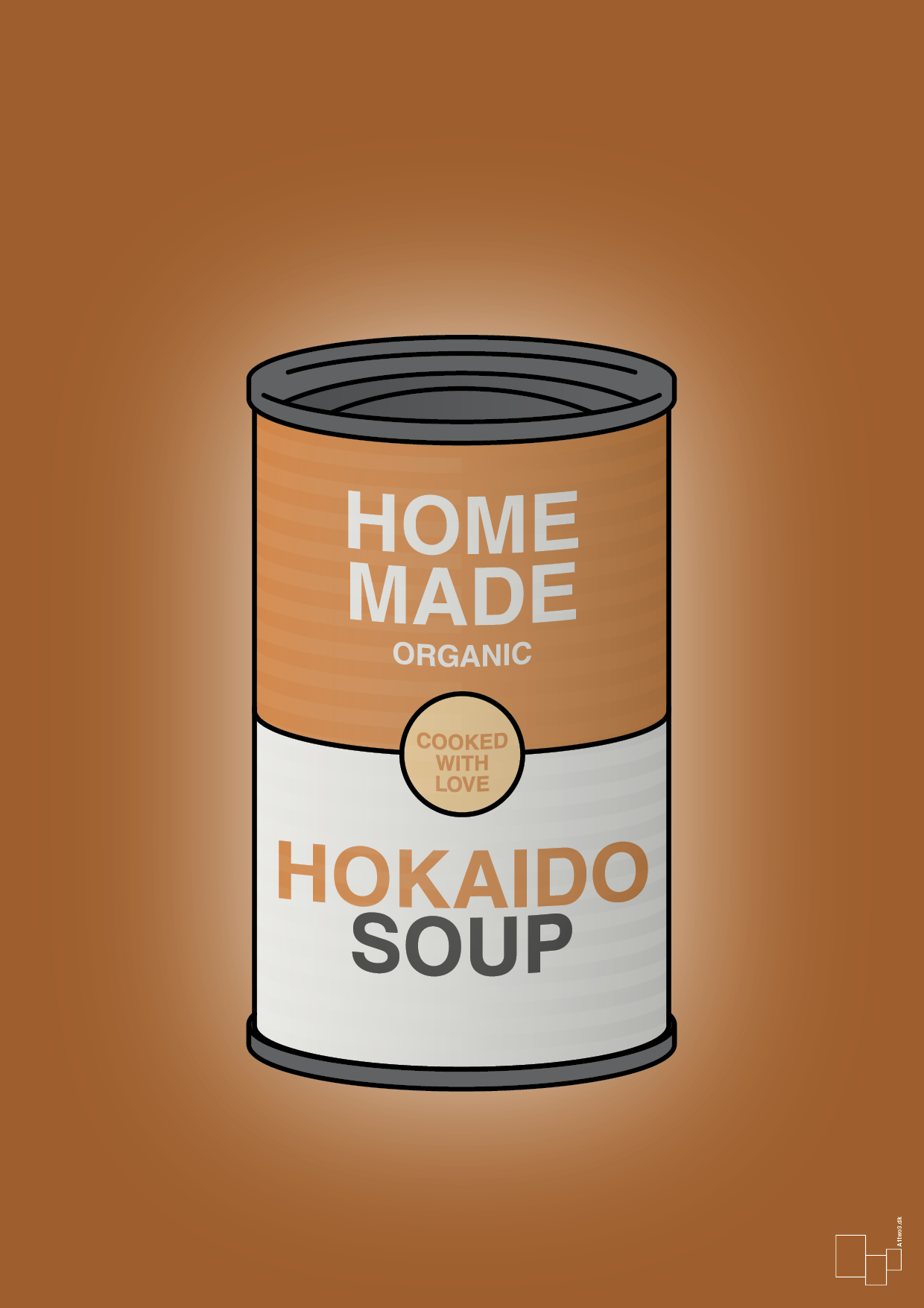 plakat: dåse med hokaido soup - cognac-Dåser-A1two3