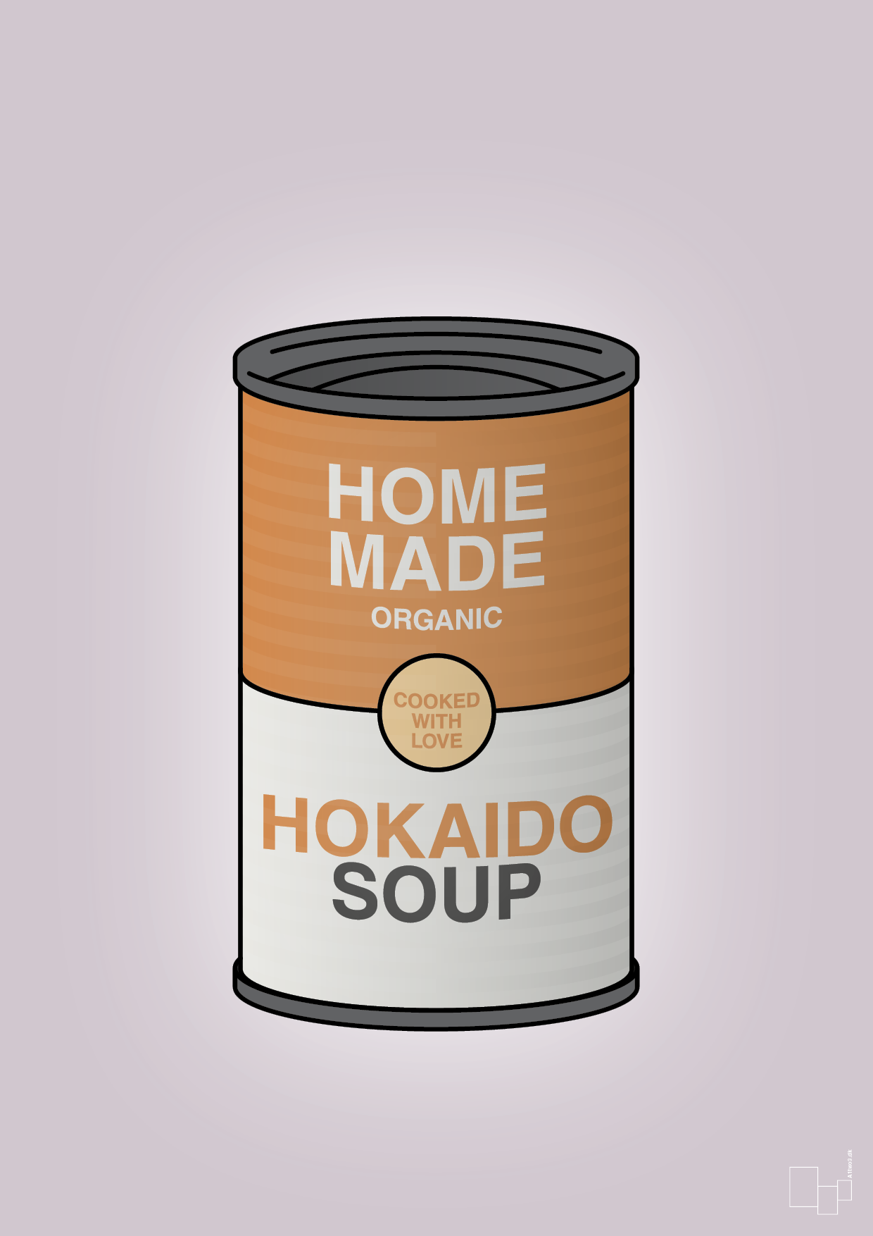 plakat: dåse med hokaido soup - dusty lilac-Dåser-A1two3