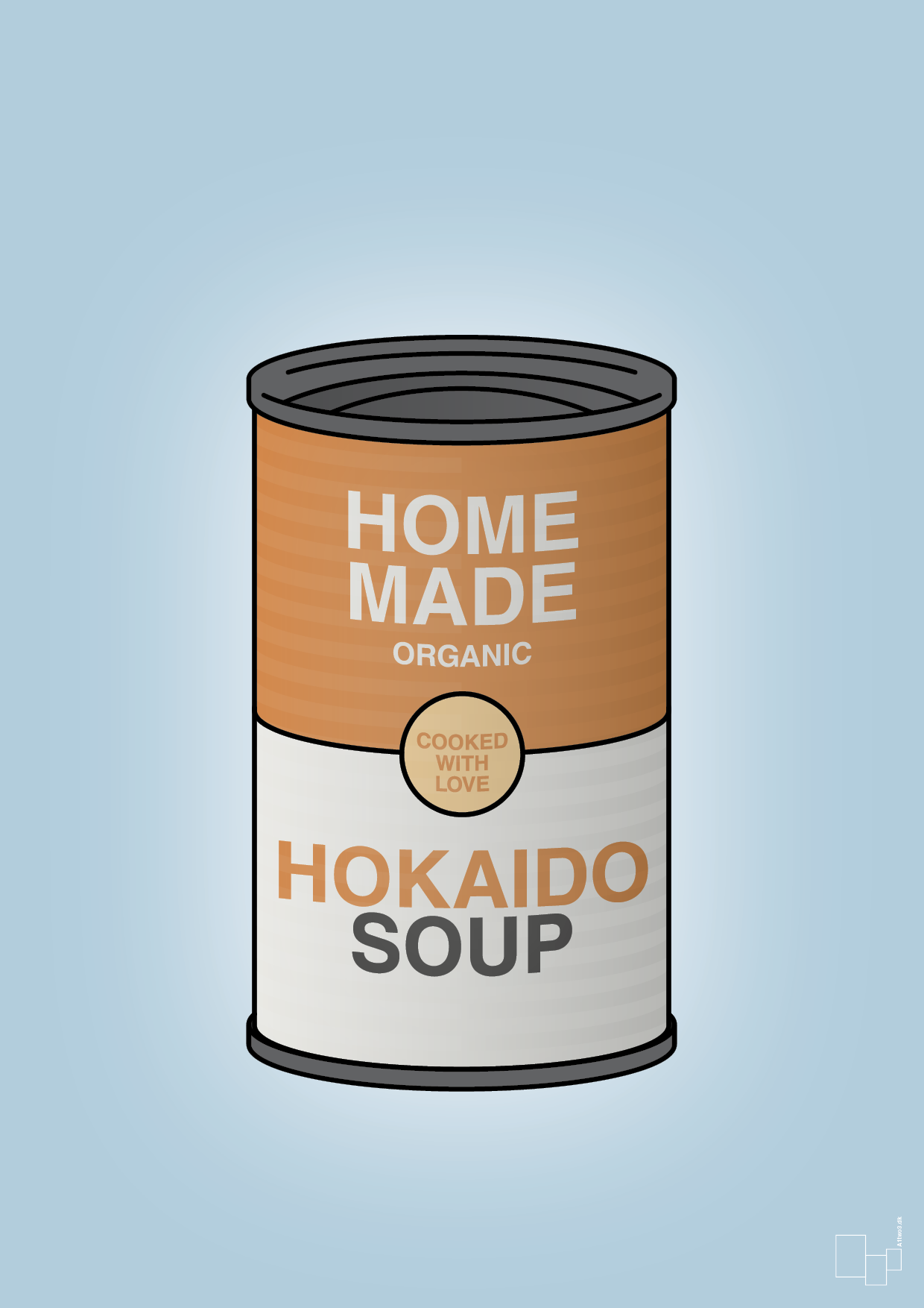 plakat: dåse med hokaido soup - heavenly blue-Dåser-A1two3