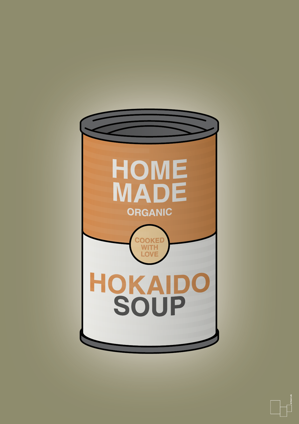 plakat: dåse med hokaido soup - misty forrest-Dåser-A1two3
