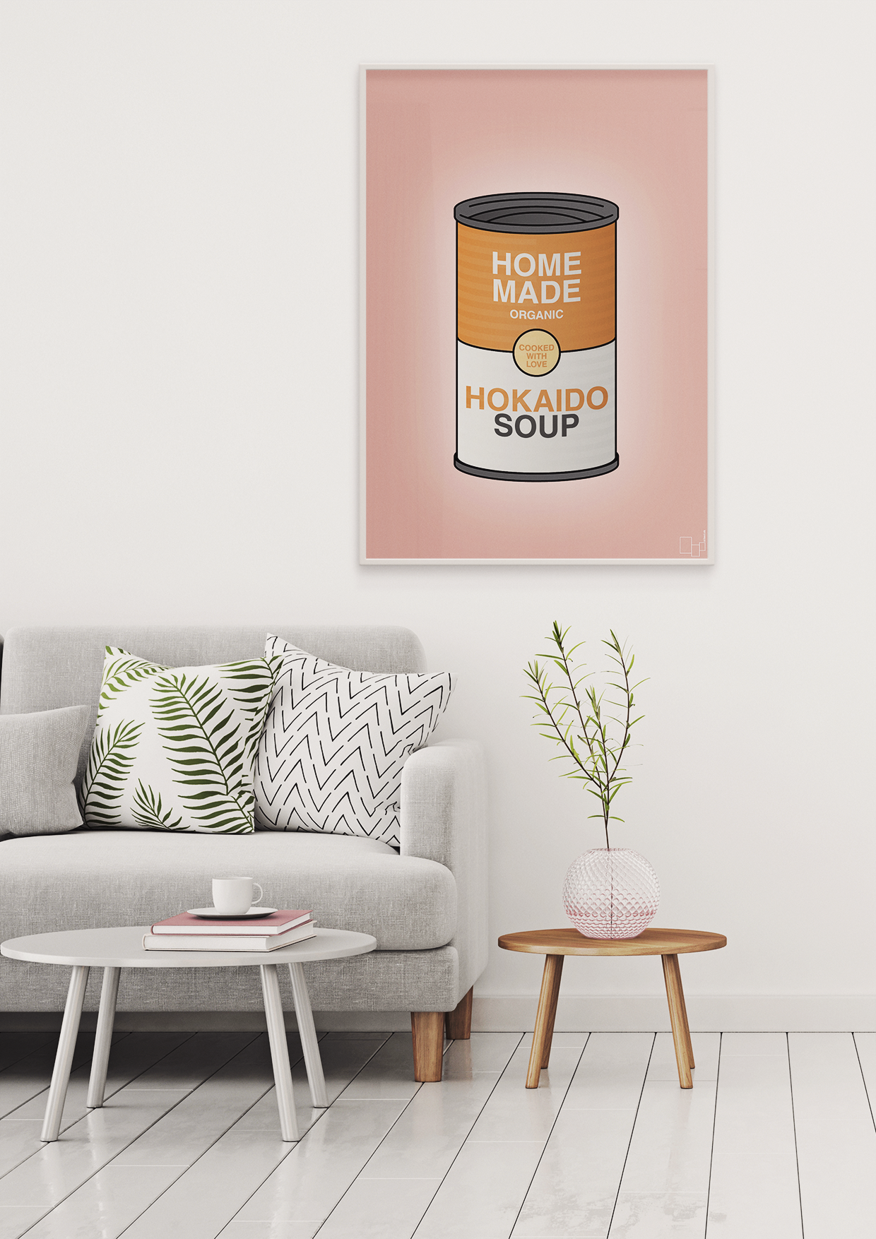 plakat: dåse med hokaido soup - graphic charcoal-Dåser-A1two3