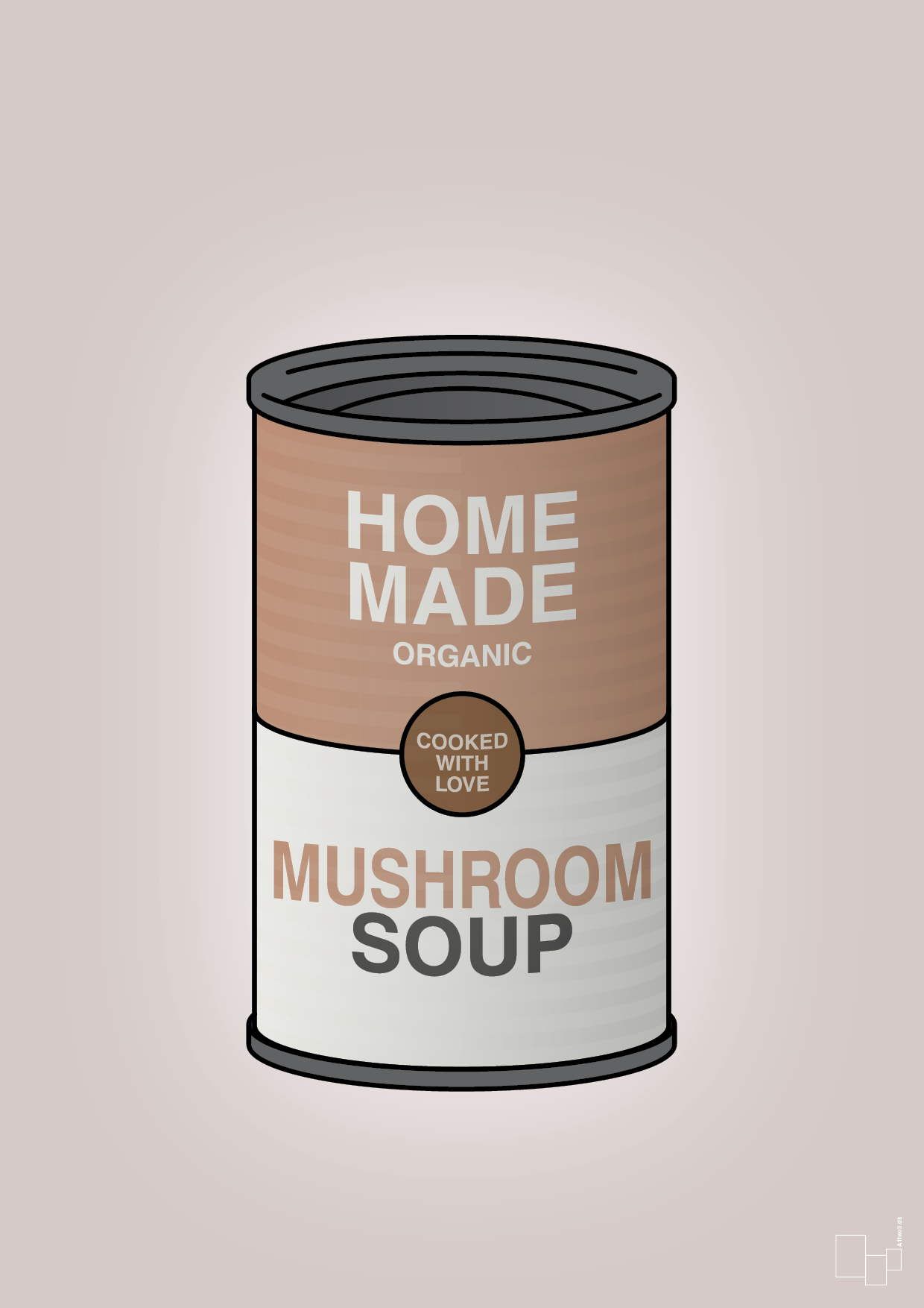 plakat: dåse med mushroom soup - broken beige-Dåser-A1two3