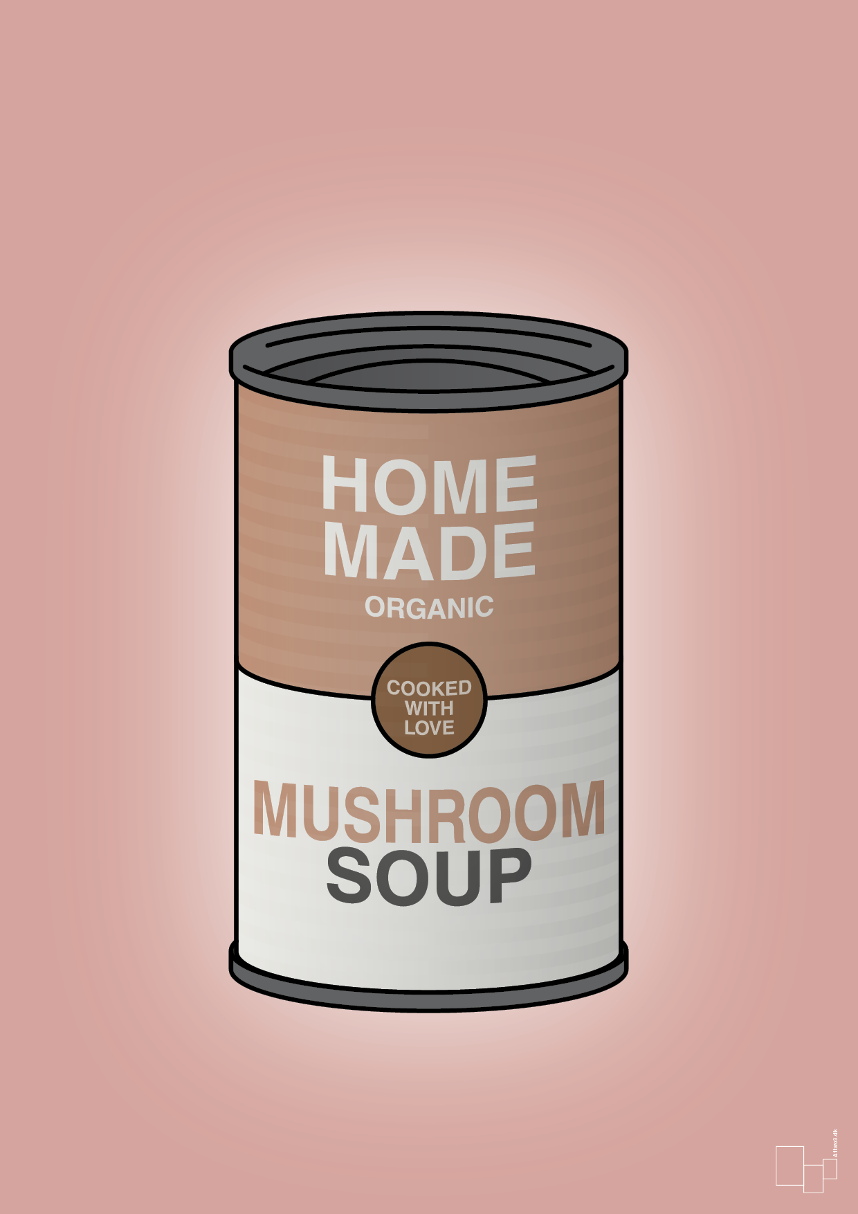 plakat: dåse med mushroom soup - bubble shell-Dåser-A1two3