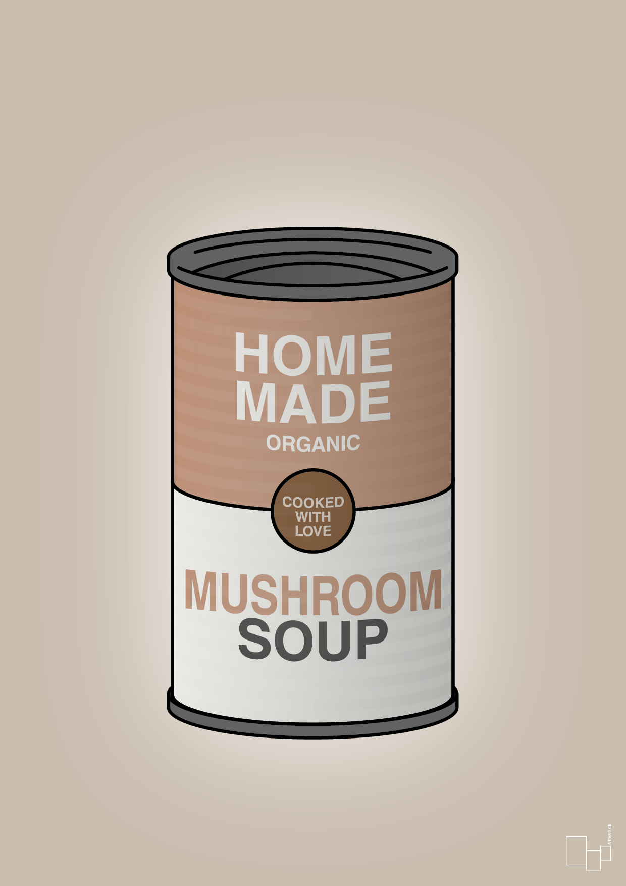plakat: dåse med mushroom soup - creamy mushroom-Dåser-A1two3