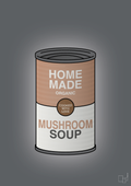 plakat: dåse med mushroom soup - graphic charcoal-Dåser-A1two3