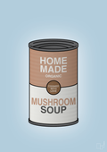 plakat: dåse med mushroom soup - heavenly blue-Dåser-A1two3